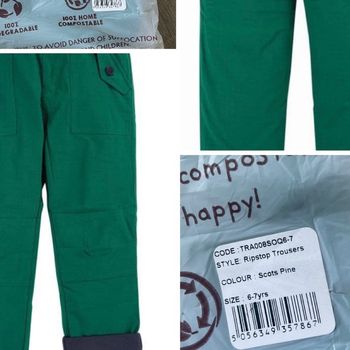 Pantalon de la marque Frugi modèle Ripstop Trousers coloris Scots Pine taille 6-7 ans Neuf Neuf encore dans son emballage d’origine