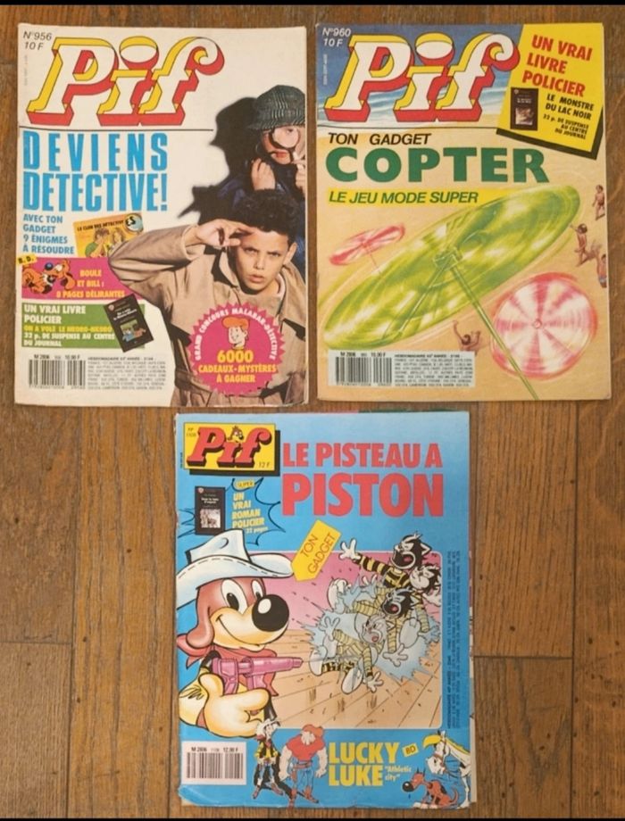 Lot de 3 anciens Pif avec les livrets policier 1987 Vintage - photo numéro 2