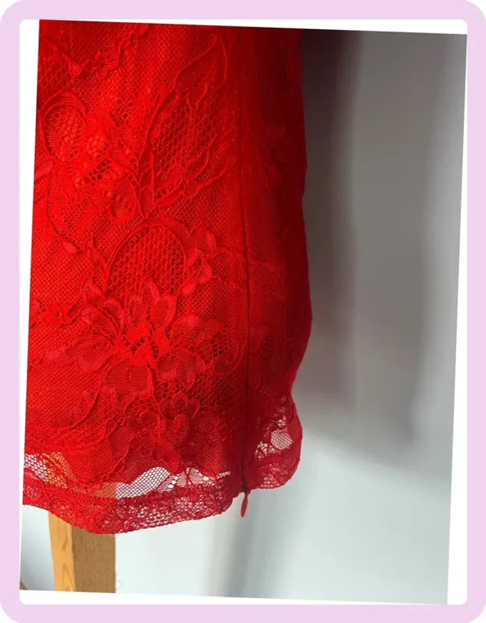 Haut dentelle rouge Patrizia Pepe – taille 0 – élégant & féminin - photo numéro 4