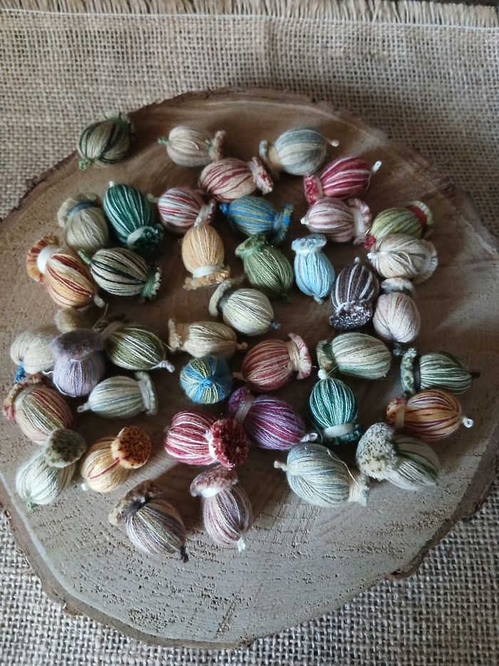 Lot de 40 pompons glands multicolore