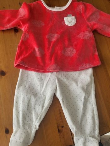 Pyjama velours obaibi 9 mois 2 pièces