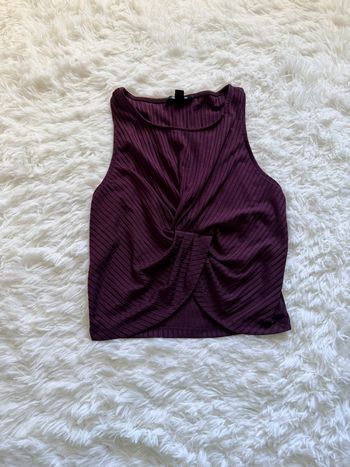 Top côtelé bordeaux