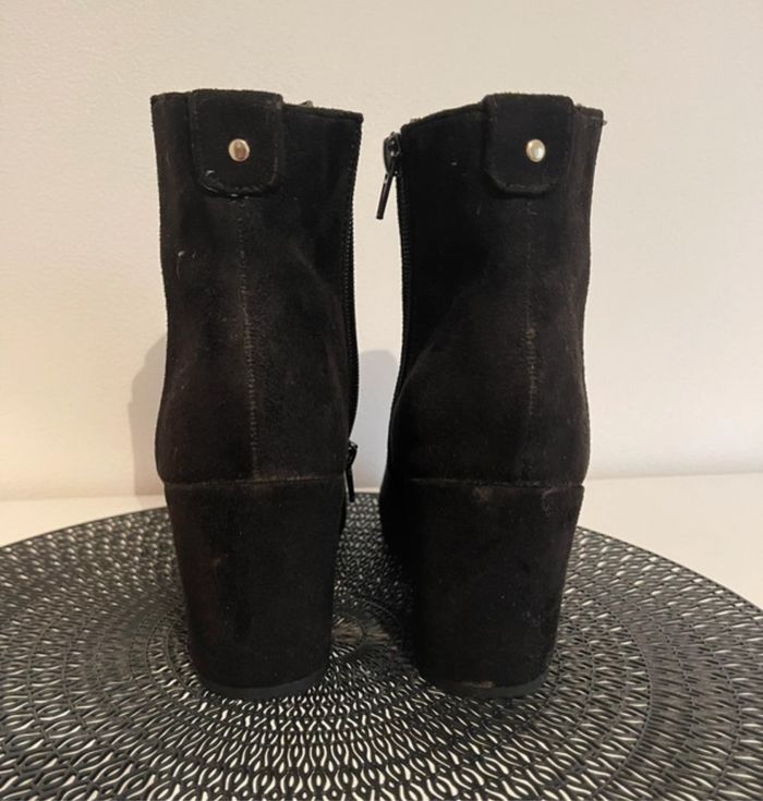 Bottines noir, effet velours, taille 38, Kiabi - photo numéro 4