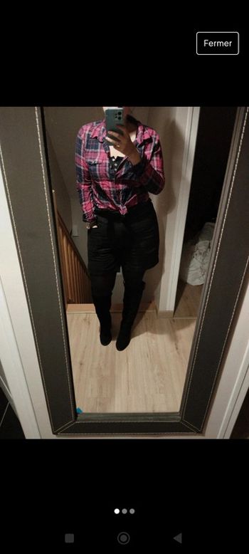 Jolie chemise de bûcheron carreaux rose et bleu taille 42