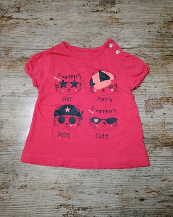 Joli t-shirt manches courtes été fille 3 mois