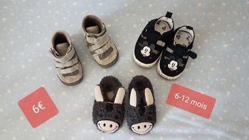 Lot de 3 paires de chaussures bébé 6 - 12 mois