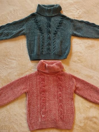 Lot pull col roulé fille taille 6 ans 