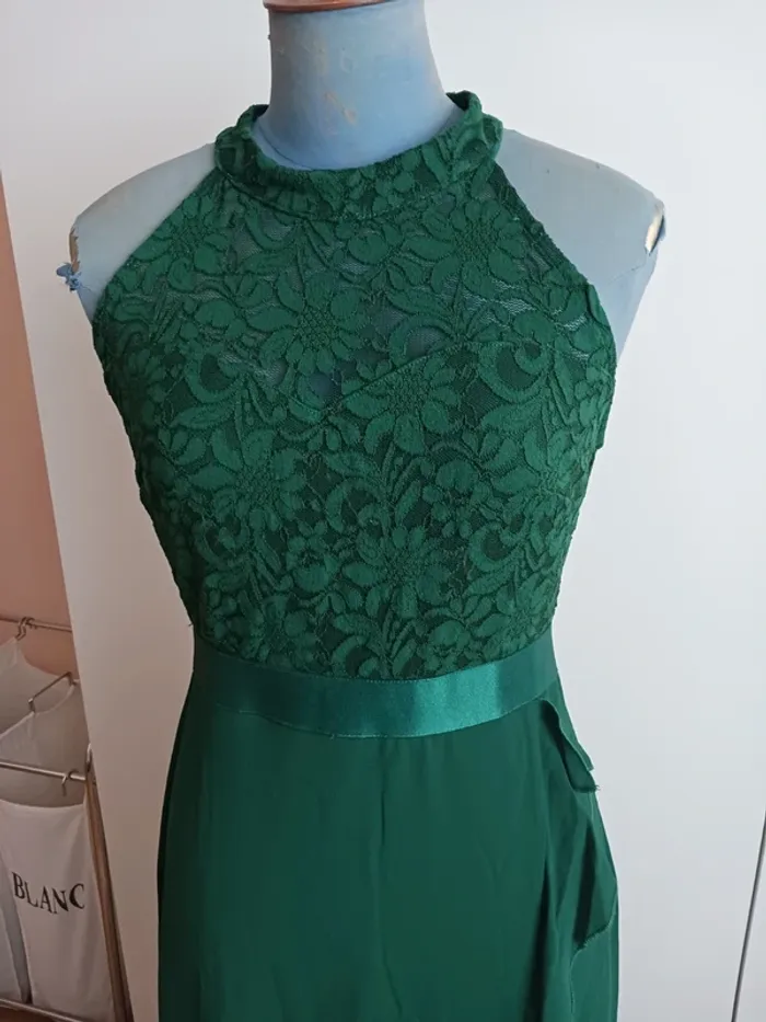 Robe longue verte + étole mousseline - photo numéro 5