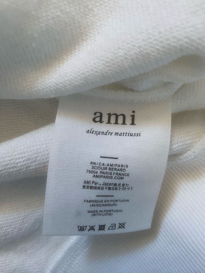 Pull Ami Paris - Blanc Cœur Rouge - Taille M - photo numéro 5