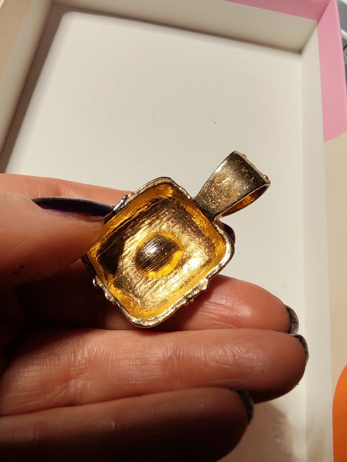 Pendentif argenté et bleu style Renaissance - photo numéro 5