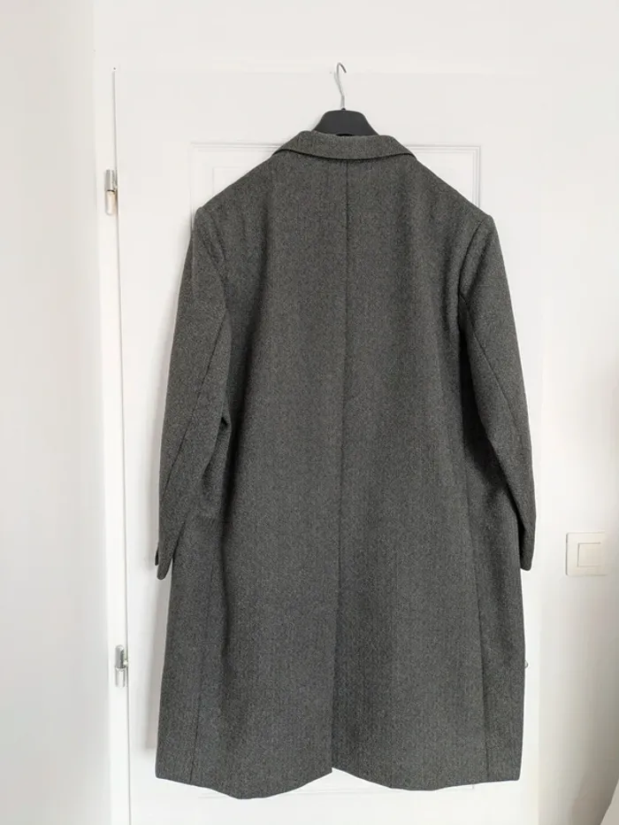 Manteau vintage à chevrons en laine - tailleur Fabre Toulouse - taille 52 - photo numéro 2