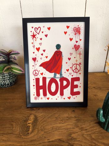 Affiche A4 enfant super-héros rouge – déco inspirante chambre