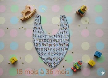 Bavoir bandana 18 mois à 36 mois Création fait main artisanale 