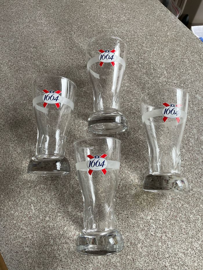 Lot de 4 verres 1664 Neufs - photo numéro 3