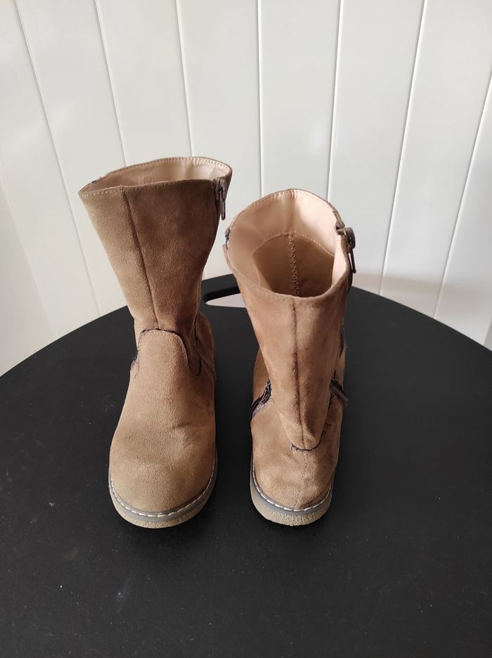 👢 Bottes fille – Pointure 32 – Nubuck marron - photo numéro 3