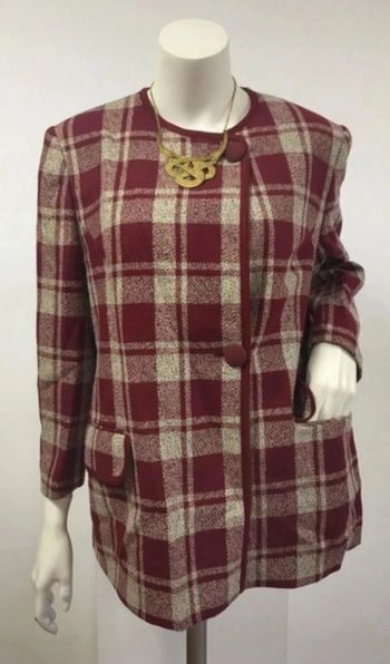 🌺🌺Abrigo cuadros Antonio Pozuelo, talla 44🌺🌺