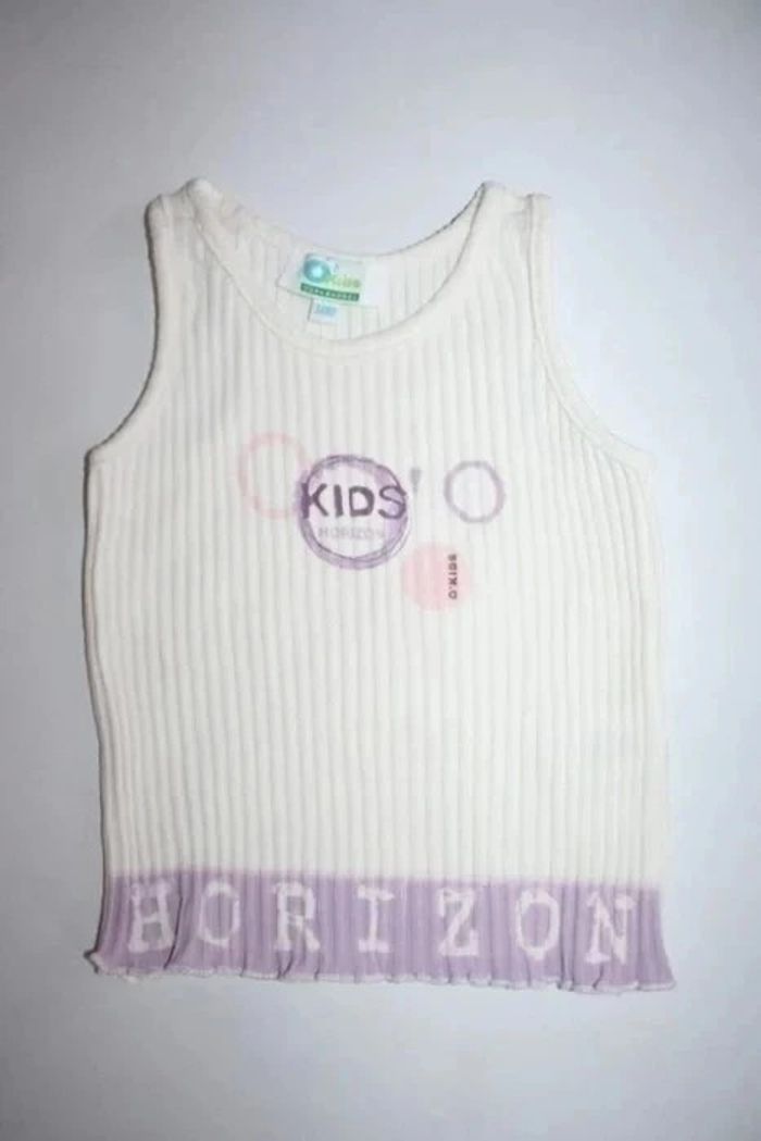 Débardeur O'kids blanc et violet 3 ans