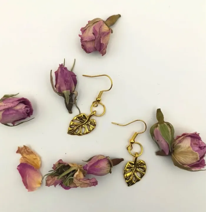 Boucles d'oreilles feuilles - photo numéro 6