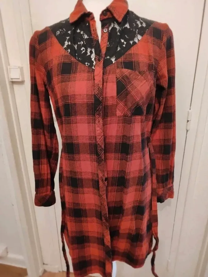 Chemise robe à carreaux Lola Paris taille 40 - photo numéro 2