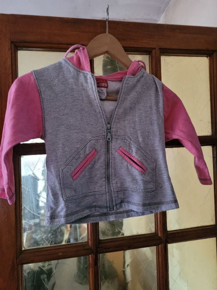 Sweat à capuche 4 ans vynil fraise