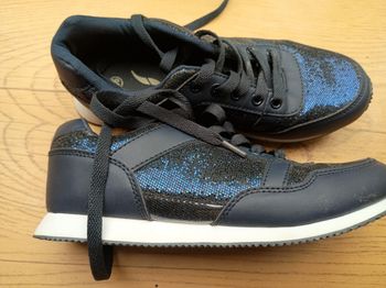 basket femme bleu marine paillete