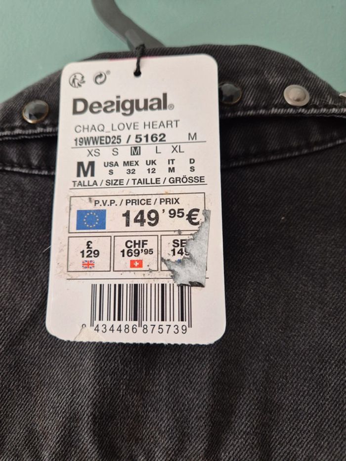Veste noire rock, en jean, taille 38, Desigual, neuve - photo numéro 8