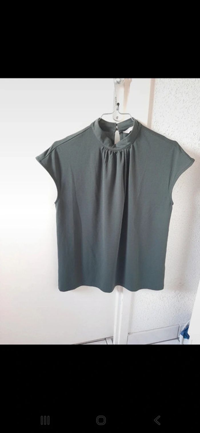 Blouse manche courte kaki XS - photo numéro 5
