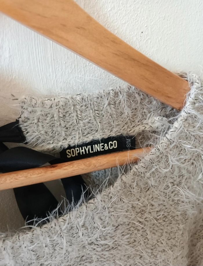 Pull d'Hiver Femme Gris avec un Noeud Noir au Dos 💐🌾 - photo numéro 2