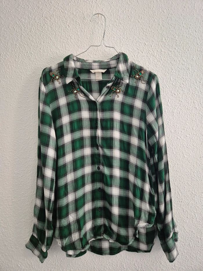 Chemise à carreaux perlés