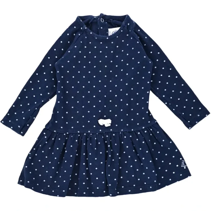 Petit Bateau Robe à manches longues 6 mois en coton
