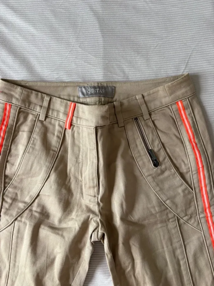 Pantalon Gustav beige avec bandes fluo - Taille 36 - photo numéro 3