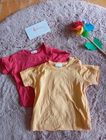 Lot de 2 T-shirt 6 mois