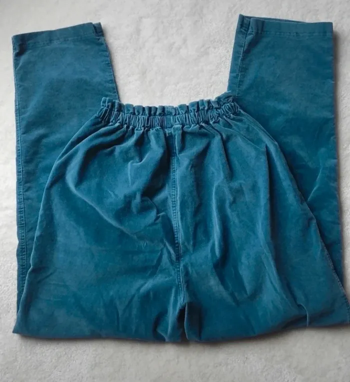Sublime pantalon en velours taille haute bleu AFC Atelier Français de Confection Taille 1 - photo numéro 7