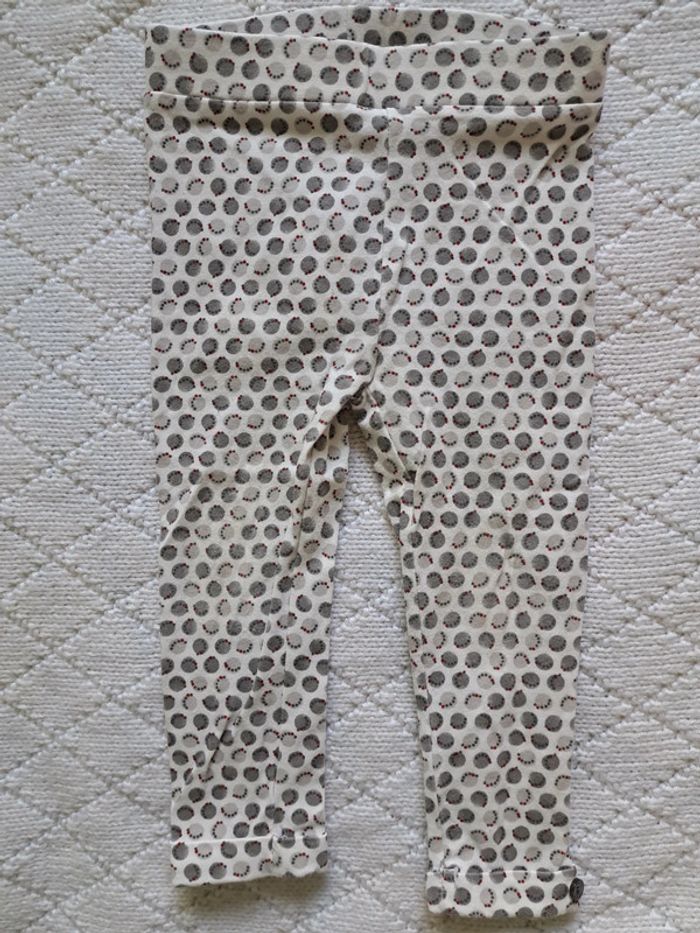 Ensemble robe blanche manches longues + legging Obaïbi fille 12 mois - photo numéro 6