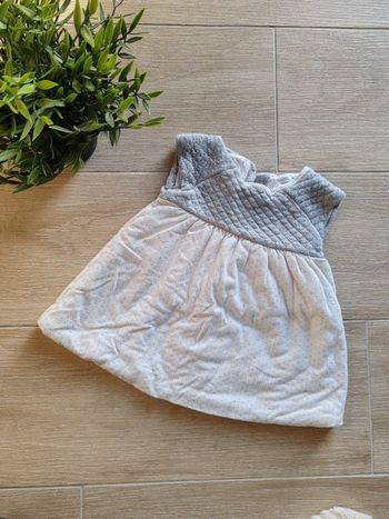 Robe grise et blanc épaisse Obaibi 3 mois 🌸