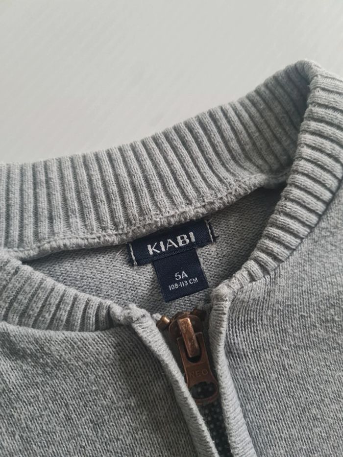 Gilet zippé fine maille, 2 tons de gris, garçon 5 ans - photo numéro 3