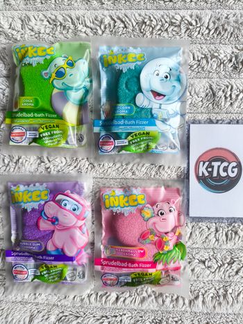 INKEE Bath Fizzer Mix - Boule de Bain Pétillante Huile Amande Douce 20g – Lot 4 Bombes Enfant – Bain Moussant