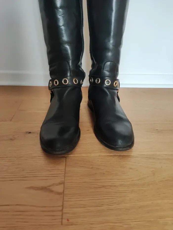 Bottes noires et dorées - très bon état - 39 - photo numéro 8