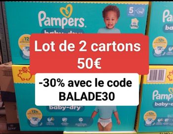 2 gros cartons de Pampers Taille 5