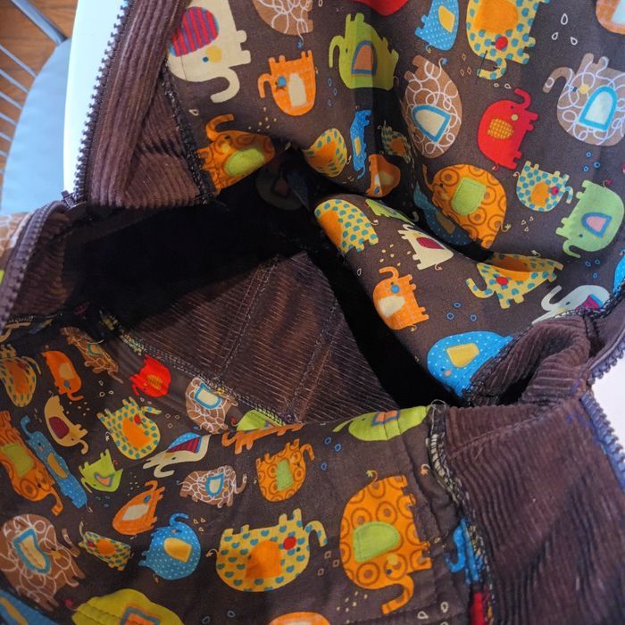 Sac à dos velours et coton éléphants - photo numéro 8