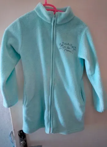 Veste longue polaire bleu