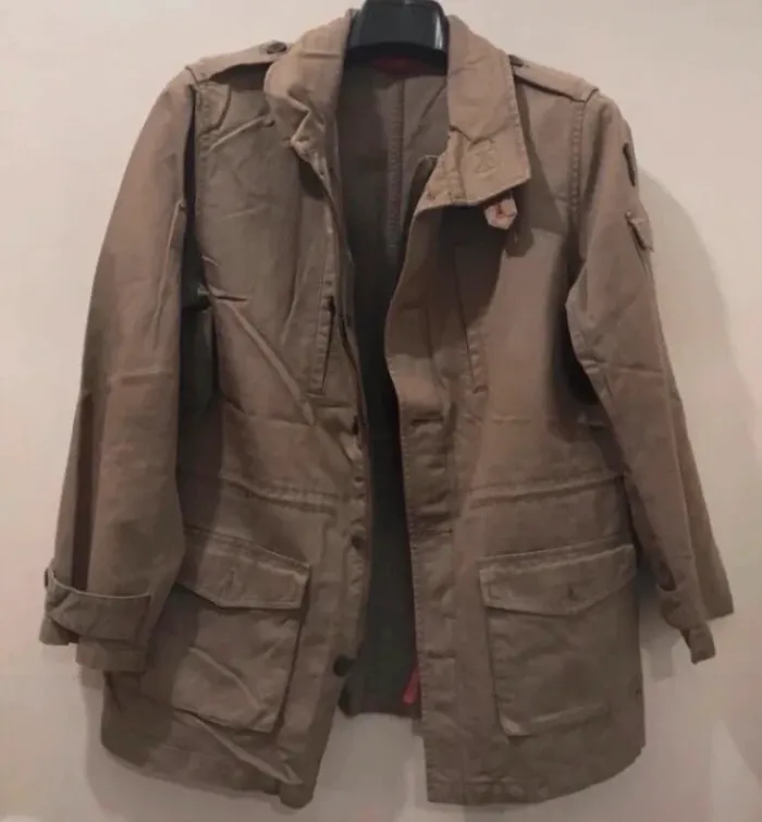 Veste militaire kiabi beige manches longues tailles 36 - photo numéro 2