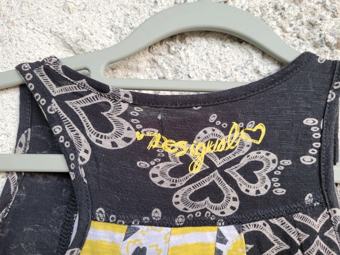 Superbe robe/tunique Desigual 5/6 ans, noir et jaune - photo numéro 7