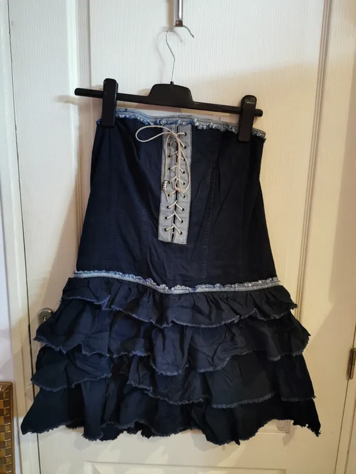 Robe bustier bleu marine originale L