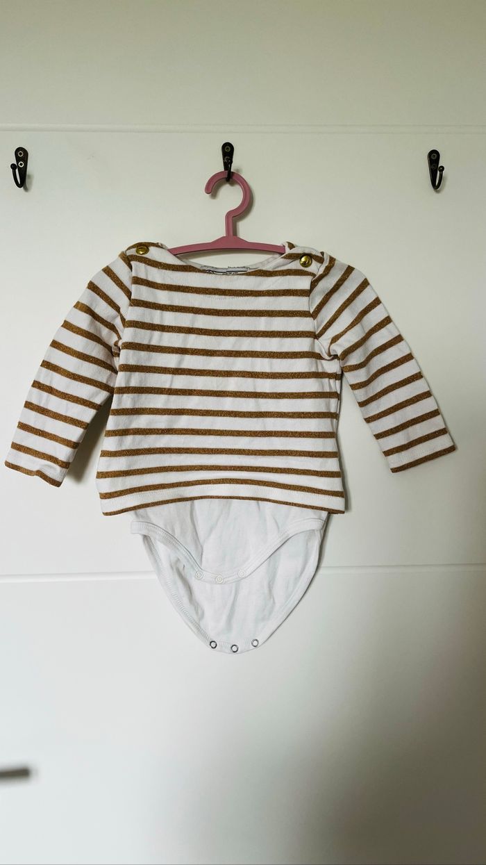 Body/sweat marinière doré petit bateau