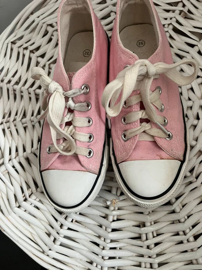 Baskets toile rose pointure 32