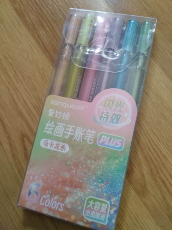 Pack  stylos gel Languo plus paillettes x6