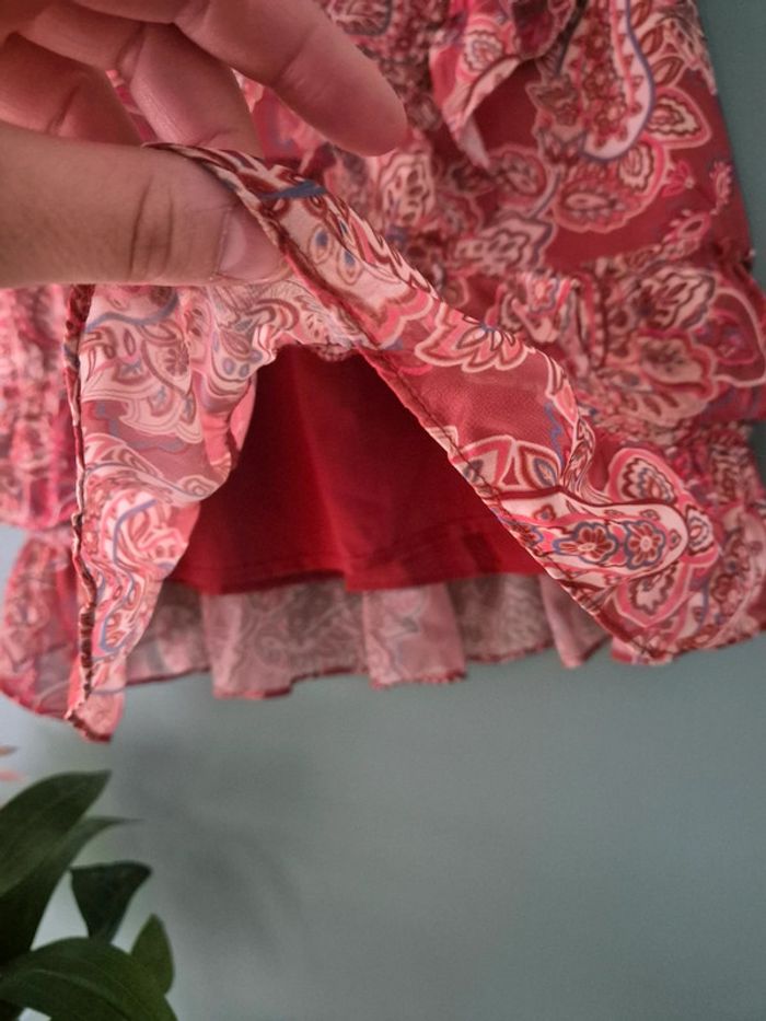 Jupe elastique terracotta avec motifs fleuris, taille 42, Molly bracken, neuve - photo numéro 5