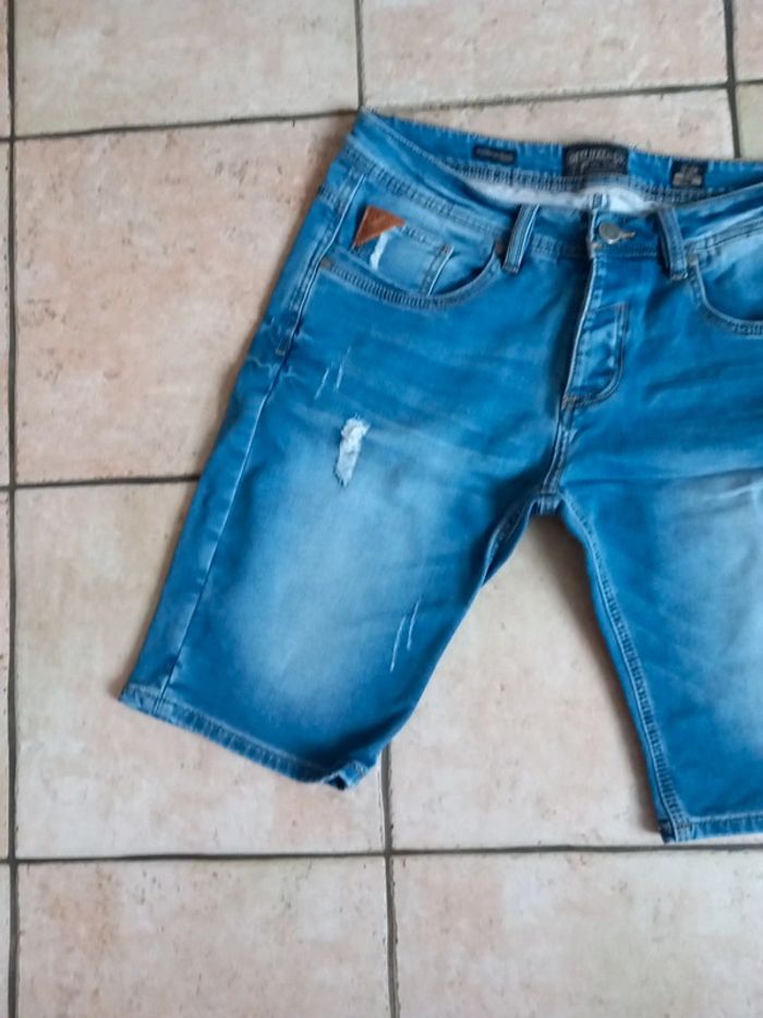 😷bermuda short coton jeans bleu TW30 Deeluxe &Co - photo numéro 3