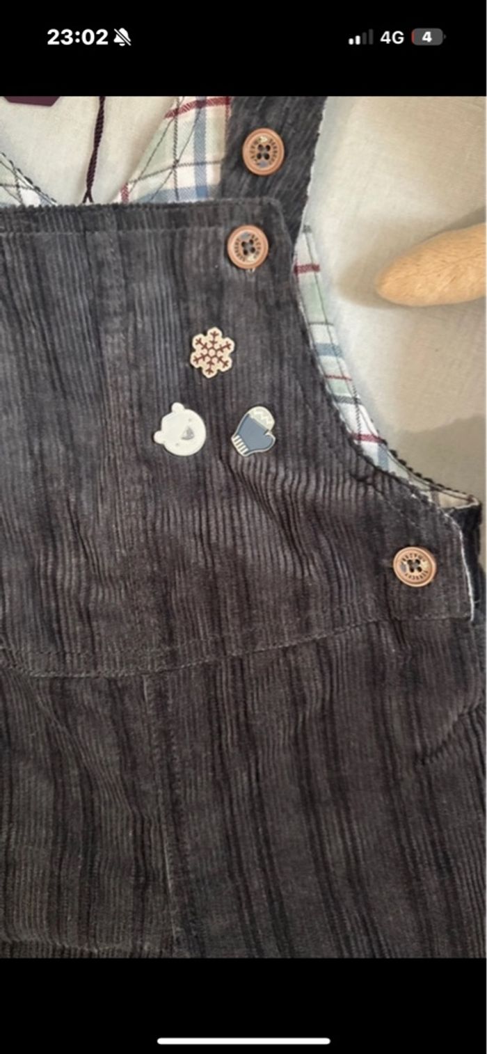 Salopette bébé en velours Sergent Major 6mois - photo numéro 3